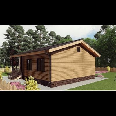 Одноэтажный каркасный дом с тремя спальнями 98м² (SK39)