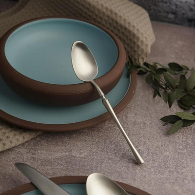 Ложка столовая 19,5 см матовое серебро