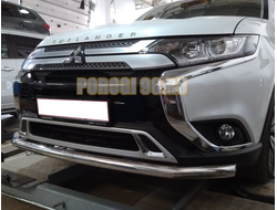 Защита переднего бампера d60 для Mitsubishi Outlander 2019-