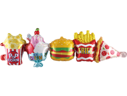 Шар гирлянда, 99 см, Фигура, Фудкорт