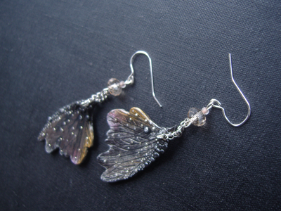 Фэнтези серьги "Крылышки Дымчатой Феи"