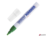 Маркер-краска лаковый (paint marker) MUNHWA, 4 мм, ЗЕЛЕНЫЙ, нитро-основа, алюминиевый корпус, PM-04. 151473
