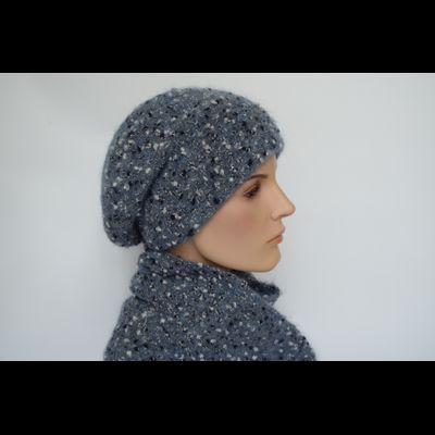 Шерстяной берет джинсового цвета Vizio Италия 8074 B