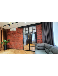 подвесные двери-купе прозрачное стекло.