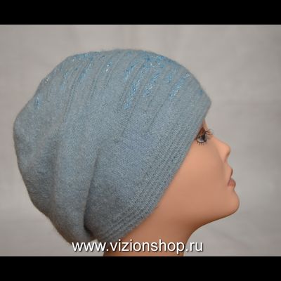 Голубой берет вязаный для женщин Италия Vizio 6241