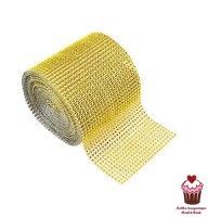 Лента стразовая золото 10см,  1 метр