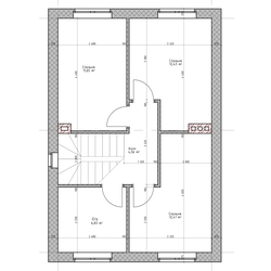 Двухэтажный дом с тремя спальнями и мансардой 99.86 м² (S8)