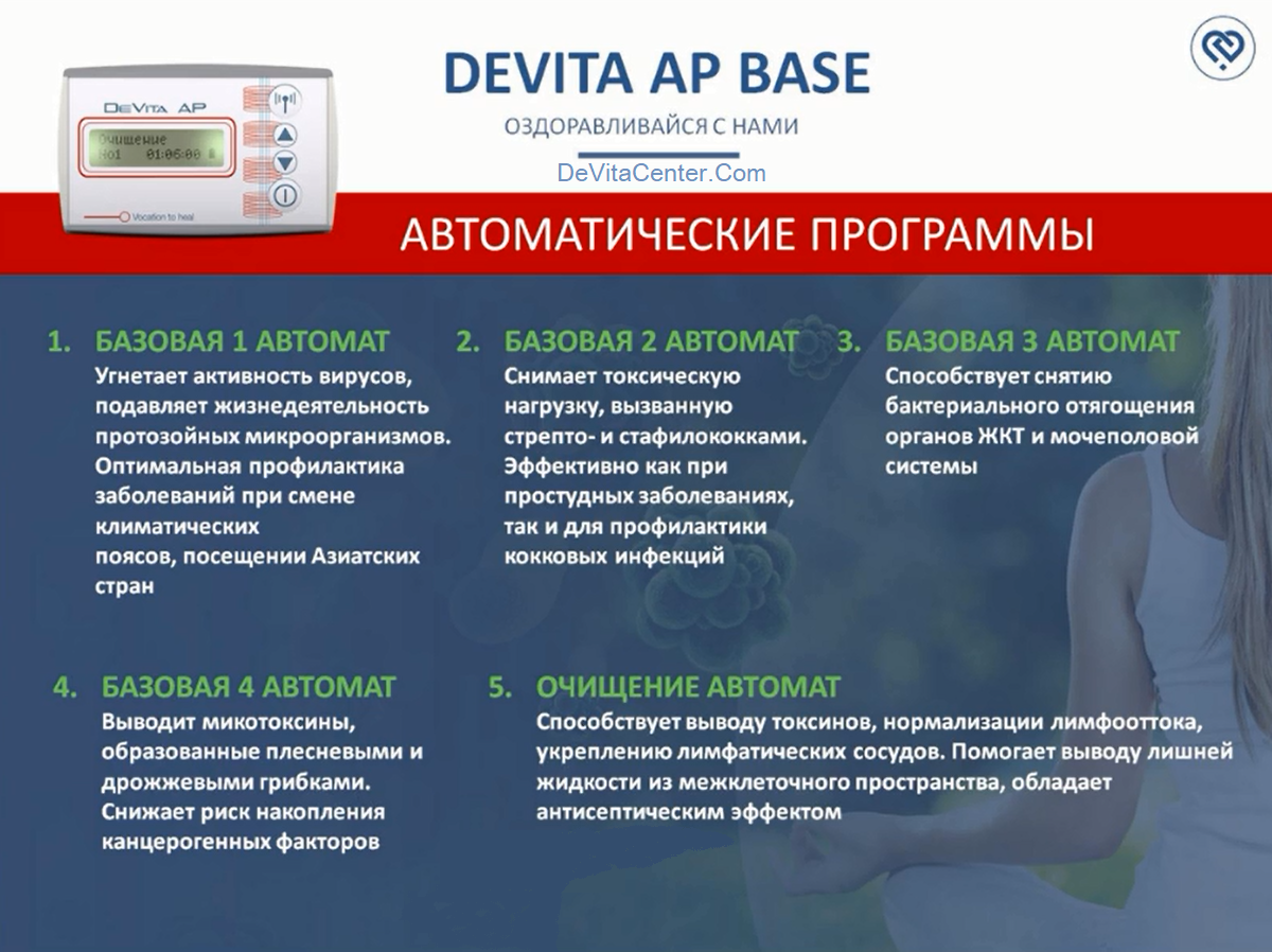 Важная информация для владельцев приборов DeVita AP base