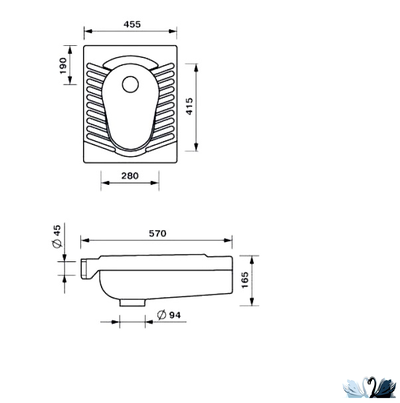 Унитаз Оскольская керамика Чаша Генуя Керамическая 500 х 600 мм, 43301100302