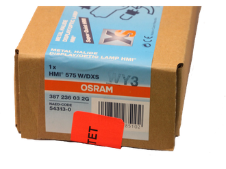 Металлогалогенная двухэлектродная лампа Osram Metal Halide Display Optic Lamp HMI 575w/DXS SFc10-4