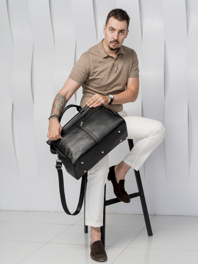 Кожаный саквояж Veano black (арт. 4004-01)