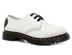 Полуботинки Dr.Martens 1461 с желтой строчкой черные