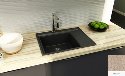Кухонная мойка Fostogran Юнона 650х510х190мм, 551-Дюна