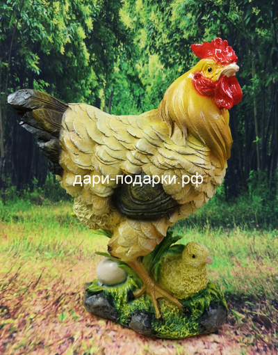 Курочка с цыпленком и яйцом 30*26см  1,1кг   полистоун Россия  1659/012779