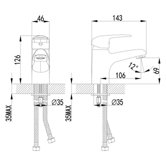 Смеситель для раковины Pramen LM3306C