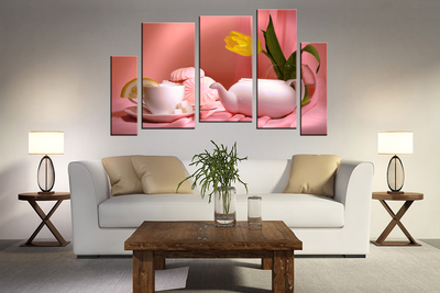 Модульная картина "Розовая легкость"