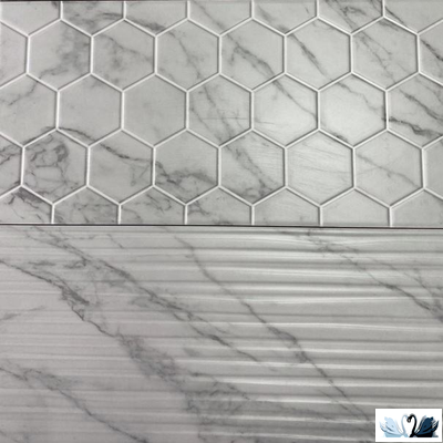 Плитка настенная Belani Marble Декор Wave 30 х 60 см под мрамор волна Береза керамика