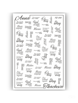 Слайдеры с надписями для ногтей TS-100