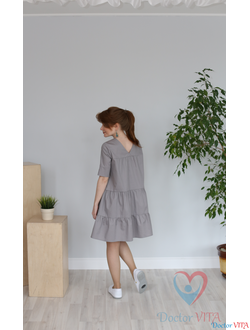 ПЛАТЬЕ DOCLIKE DL316 серое