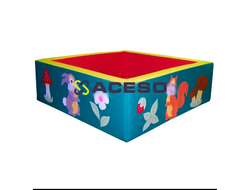 "Сухой бассейн" (квадратный с аппликацией) - Полянка, зеленый