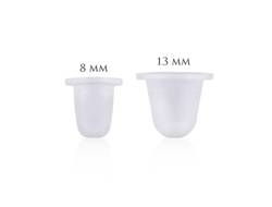 Капсы для пигмента силикон S (8мм), 100 шт. (прозрач., круг.дно)