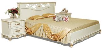 Кровать двойная «Алези» с низким изножьем, Пинскдрев