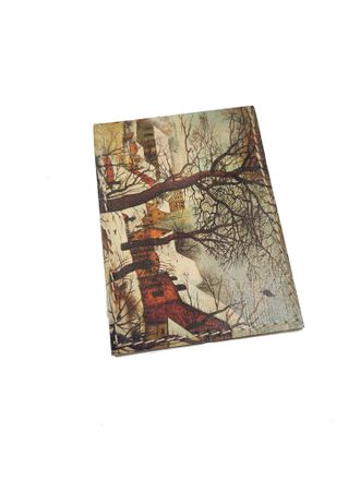 Обложка на студенческий билет с принтом по мотивам картины Питера Брейгеля Старшего "Зимний пейзаж с конькобежцами и ловушкой для птиц"
