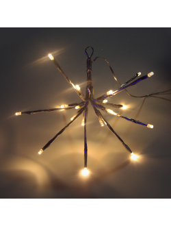 Световая декорация "Еж", 20 светодиодов, на батарейках, теплый белый