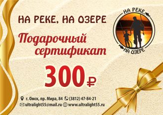 Подарочный сертификат на сумму 300 рублей