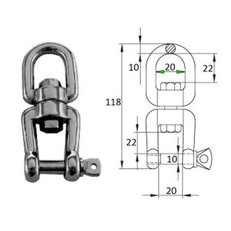 Вертлюг петля-скоба 10мм CIM 2702-0110