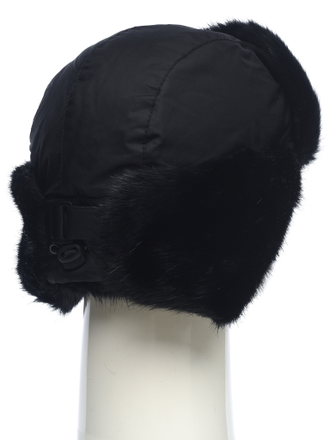 Шапка ушанка с маской Евро Норка цвет Чёрный ткань Taslan (Размер 56-58)