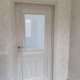 Дверь остекленная с покрытием пвх "Ева филадельфия крем"