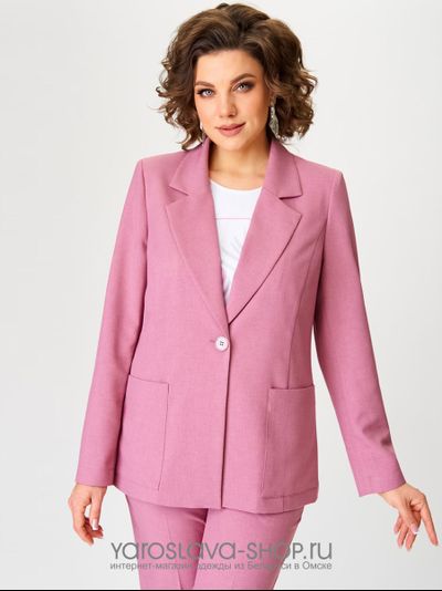 Комплект женский 3-х предметный состоящий из жакета, блузки и брюк в цвете пыльная роза