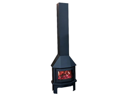 Камин Мюнхен пристенно угловой мини черный / графит, Экокамин (Россия)