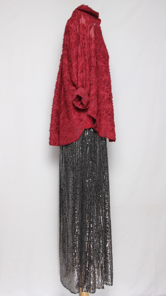 РУБАШКА ВИСКОЗА "Травка" красная р.48-54