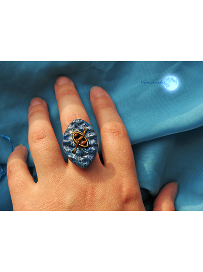 По морю лодочка плыла... Морское кольцо из полимерной глины