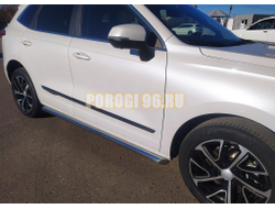 Защита штатного порога труба Папа Тюнинг d60 для Haval Jolion 2024-