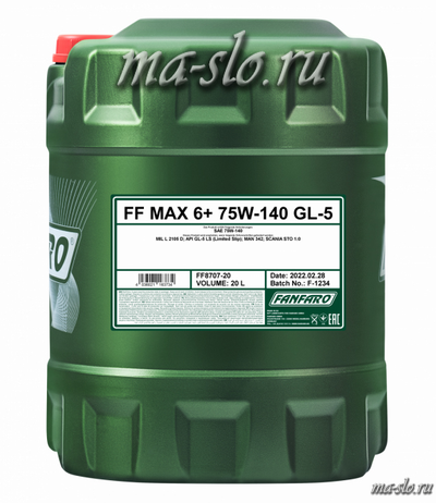 ТРАНСМИССИОННОЕ МАСЛО FANFARO MAX 6+ 75W-140 GL-5 20L