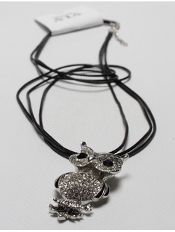 Подвеска "Сова в стразах" серебро