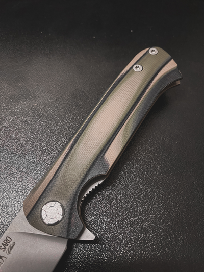 Складной нож ЧИЖ-DOUBLE рукоять G10, цвет тайга