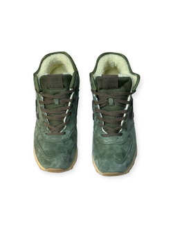 New Balance 574 Mid Dark Green с мехом