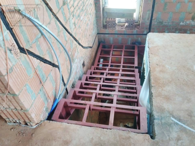 мк №5. металлокаркас грунтованный. двойной косоур под зашивку (лазерная резка)