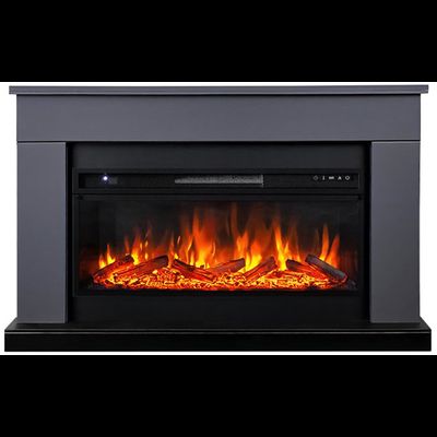 Линейный электрокамин Bergen серый графит с очагом Vision 42 LOG LED