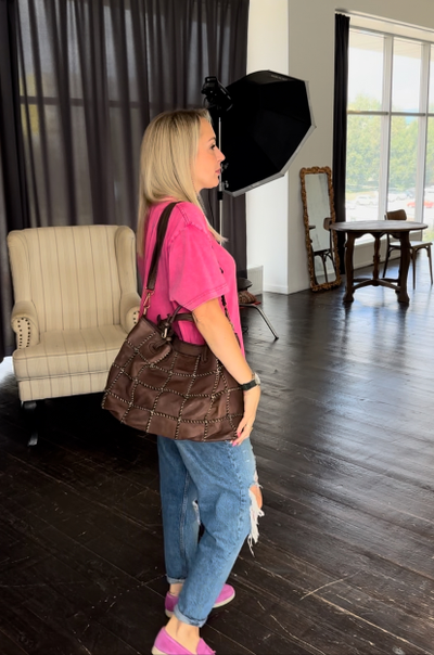 Женская сумка из натуральной винтажной кожи Vera Pelle цвет коричневый 025890