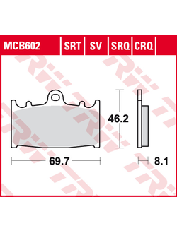 Тормозные колодки TRW MCB602 (FA158) для Kawasaki // Suzuki // VERTEMATI // HUSABERG (Organic Allround)