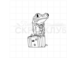 Штамп лягушка с чемоданом
