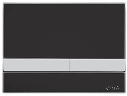 VitrA Панель системы смыва Select, стекло, цвет черный глянец, кнопки хром, 740-1101