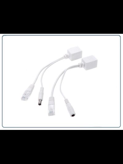 Сплиттер питания и Ethernet для систем IP видеонаблюдения, смешивает питание от 5 -60 В и Ethernet для передачи по кабелю Витая пара 5 категории до 40 метров, пара