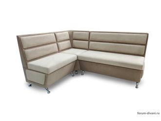 Кухонный Угловой диван "ФОРУМ-1МС", Велюр Teddy - 008/731 Левый