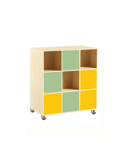 СТЕЛЛАЖ 8 ТРЁХСЕКЦИОННЫЙ ДВУХСТОРОННИЙ МОБИЛЬНЫЙ 9 ЯЧЕЕК